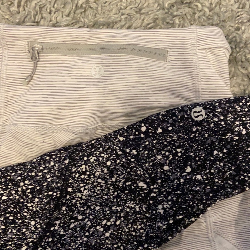 Two pairs of lulu knee length leggings BOTH SIZE 2